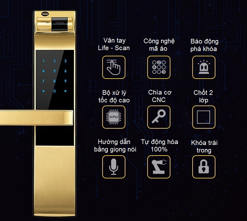 Khóa vân tay - mã số Yale YDM 4109