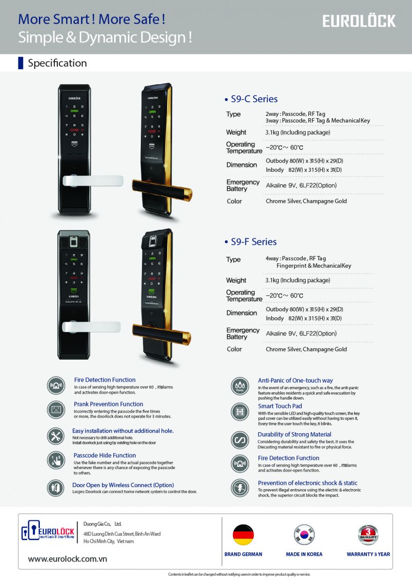 Khóa vân tay EUROLOCK S9