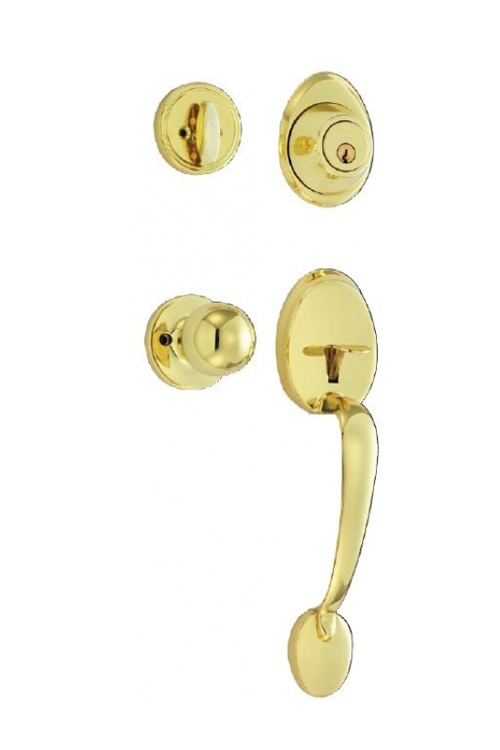 Bộ khóa cửa đại sảnh mẫu BAR, màu vàng bóng