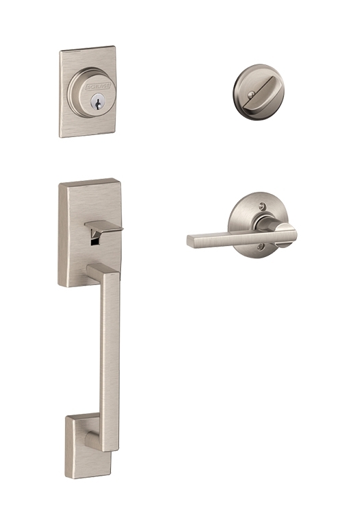 Bộ khóa cửa đại sảnh với tay gạt mẫu Latitude, màu niken mờ Bộ khóa cửa đại sảnh với tay gạt mẫu Latitude, màu niken mờ