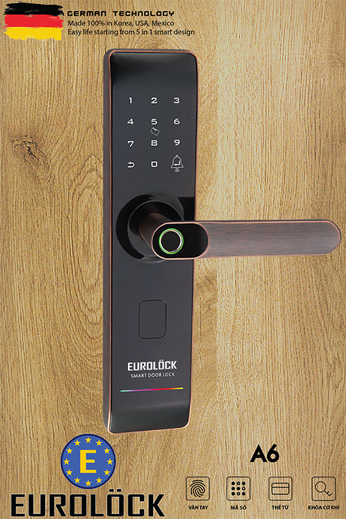 Khoá cửa vân tay EUROLOCK A6 Khoá cửa vân tay EUROLOCK A6