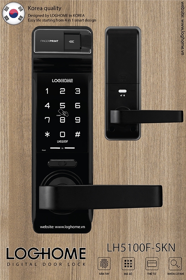 Khóa cửa vân tay LOGHOME LH5100F-SKN Khóa cửa vân tay LOGHOME LH5100F-SKN